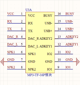 MP3-TF-16P模塊引腳說明